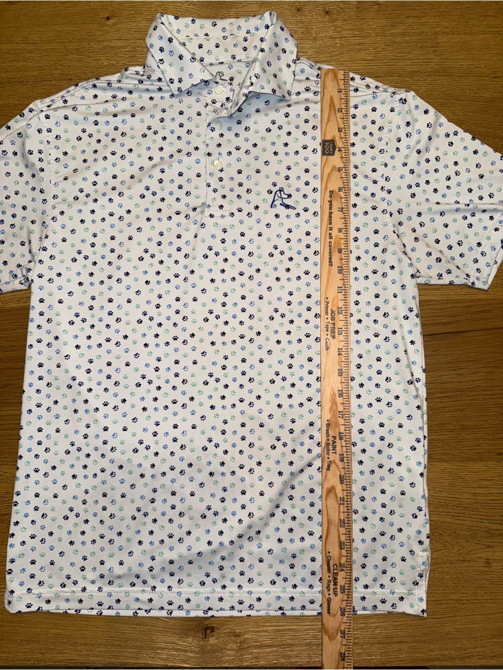 Rhoback | Multi-color Paw Print on White Polo | Size S - Picture 5 of 8
